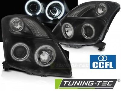 Coppia Fari Fanali Anteriori Tuning SWIFT 2005-2010 ANGEL EYES Nero