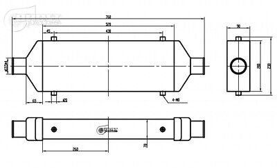 INTERCOOLER FRONTALE 76x20x90 UNIVERSALE 14cm / competition / 520x190x77