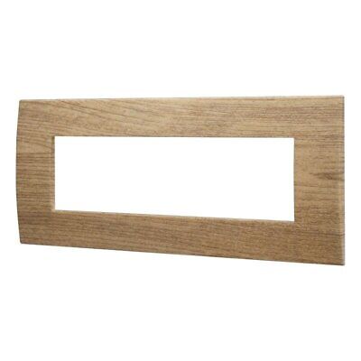 ETTROIT Placca Plastica Serie Venus 7P Colore Legno Scuro Compatibile Con Vimar