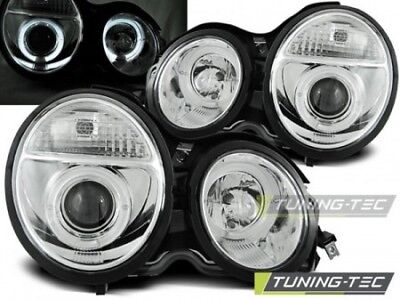 Faro Fanale Tuning W210 Classe E 95-05.99 ANGEL EYES Cromato