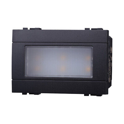 ETTROIT Lampada Led Segnapasso 3P 220V Nero 3000K Compatibile Con Bticino
