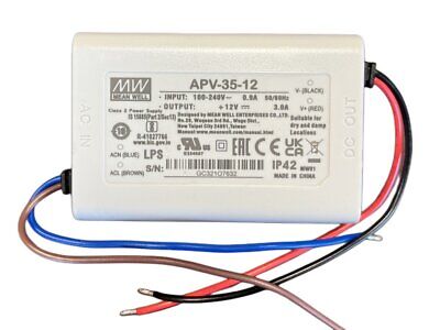 MeanWell APV-35-12 Alimentatore 35W 12V 3A IP30 Input 220V e 110V