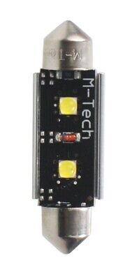 LOTTO DI 10 PEZZI Diodo LED L813W - C5W 36mm 2xHP 12V bianco
