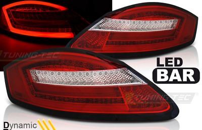 Coppia Fari Fanali Tuning BOXSTER 987 CAYMAN 2004>08 Rosso freccia dinamica LED