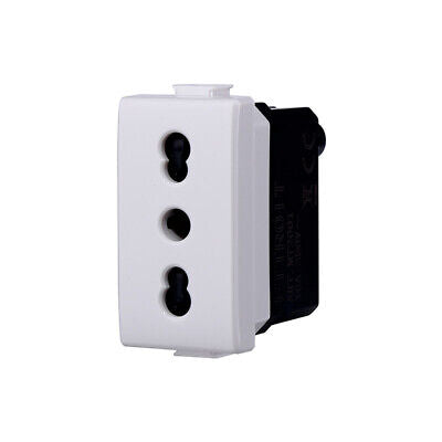 ETTROIT Presa Bipasso Bivalente 2P+T 10/16A Colore Bianco Compatibile Con