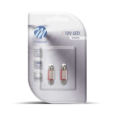 Blister 2x LED L023 C5W 36mm 6LED 3mm rosso