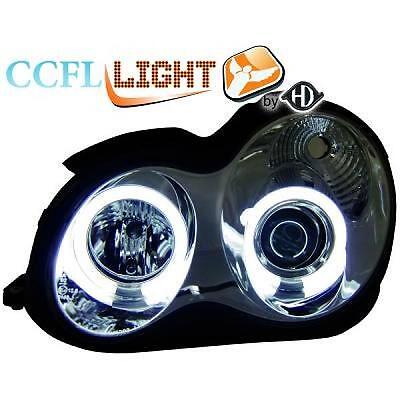 Coppia fari fanali anteriori TUNING Classe C W203 00-07 chrome con an