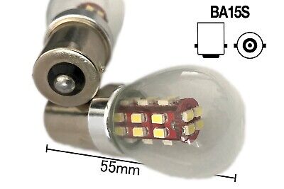 Coppia 2 Lampade Led BA15S 1156 P21W Con 28 Smd 3014 Giallo Arancione 12V 2W