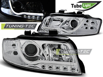 HEADLIGHTS TUBE LIGHT CHROME fits A4 10.00-10.04