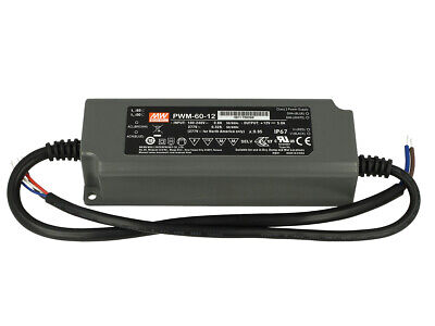 Alimentatore Led Meanwell PWM-60-12 Dimmerabile 60W 12V IP67 Dimming 3 in 1