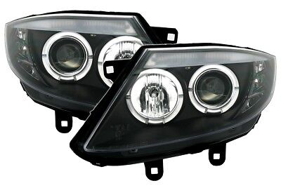 Coppia Fari Fanali Anteriori Tuning Angel Eyes per Z4 E85 2003 > 2008 Neri