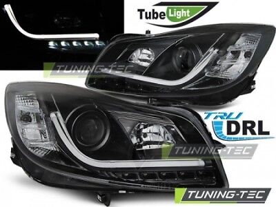 Coppia Fari Fanali Tuning Anteriori INSIGNIA 08-12 Nero TUBE LIGHTS