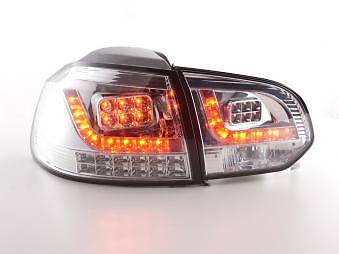 Coppia Fari Fanali Posteriori Tuning LED LTI Golf 6 1K 2008-2012 cromato con