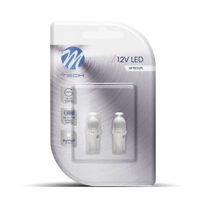 COPPIA Lampada Lampadina Luce M-TECH LED T10 (W5W) BIANCA LB010