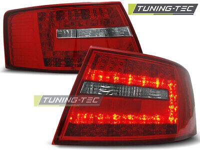 FANALI POSTERIORI A LED ROSSO BIANCO per A6 C6 BERLINA 04.04-08