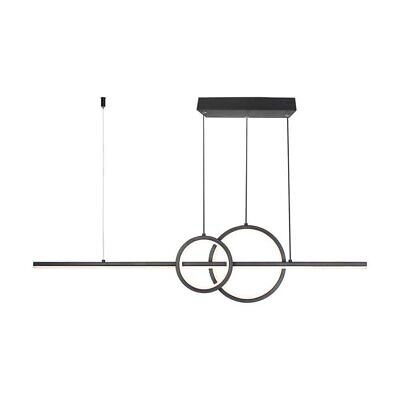 Lampadario LED a Sospensione 15W 1500lm dal Design Moderno 2 Anelli + Barra