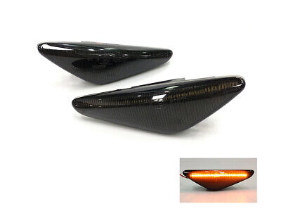 Kit Freccia Laterale a Led Side Marker Lente Nero Fume Luce Arancione Per