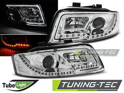 HEADLIGHTS TUBE LIGHT CHROME fits A4 10.00-10.04