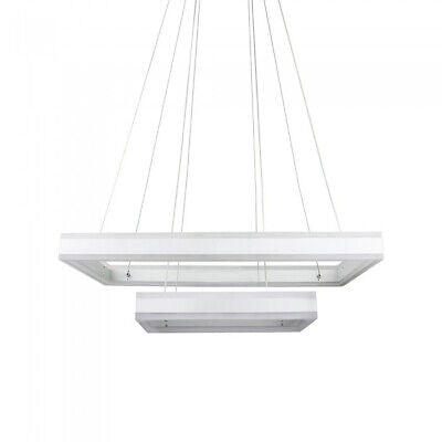 Lampada Led A Sospensione Rettangolare Colore Bianco Doppio Anello 600X300mm