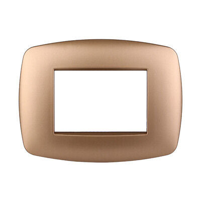ETTROIT Placca Slim Serie Space 3P Colore Oro Compatibile Con Bticino Living