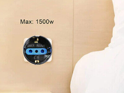 Adattatore Spina Elettrica 10A 2P+T Con 1 Presa Schuko 250V Nero Max 1500W