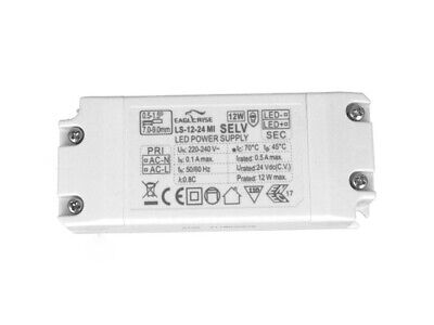 Alimentatore Trasformatore Lungo Sottile 24V 12W 0,5A Con Carcassa In Plastica