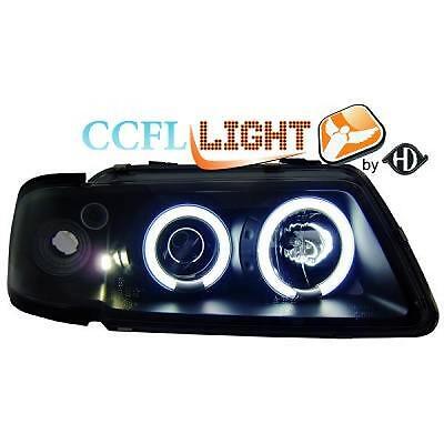 Coppia fari fanali anteriori TUNING A3 96-00 nero con anelli ANGEL EYES CCF