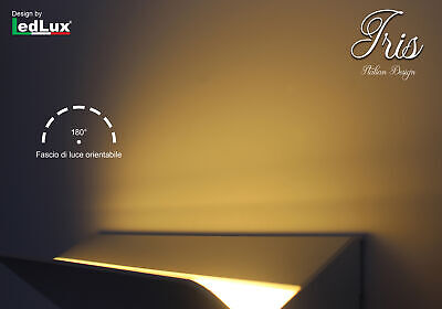 Applique Led Da Parete Modello Iris Italian Design Moderna 10W Orientabile Bian