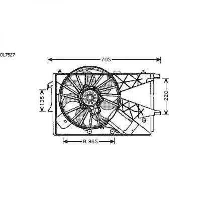 Elettroventola MERIVA 03-10 1.6-16V 1.8-16V + A/C