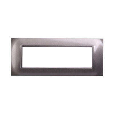 ETTROIT Placca Plastica Quadrata Serie Space 7P Colore Titanio Compatibile Con