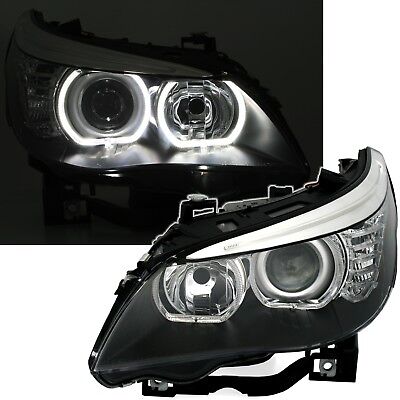 Coppia Fari Fanali Anteriori Tuning E60/E61 serie 5 2003-2007 Angel Eyes H7+H7