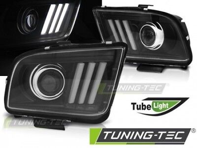 Coppia Fari Fanali Anteriori Tuning MUSTANG 2004 > 2009 LTI TUBE LIGHT Nero