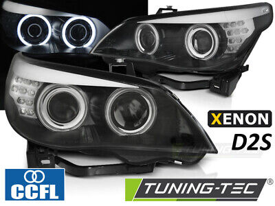FARI XENON D2S CCFL ANGEL EYES INDICATORE LED NERO adatto per BMW E60/E61 03-04