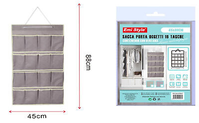 Borsa Portaoggetti da Parete Sacca Portatutto Appendere 16 Tasche 45X88cm