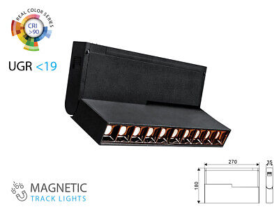 Lampada Led Lineare Regolabile 10X2W 24V Caldo 3000K CRI 90 UGR 19 Per Sistema