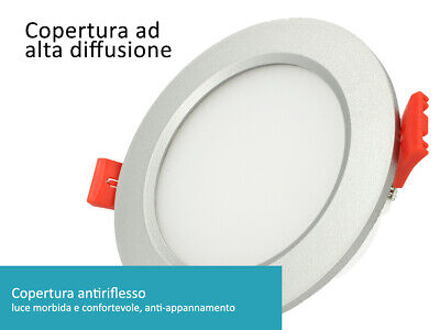 Lampada Faretto Led Da Incasso 10W CCT Dimmerabile Carcassa Grigio Argento