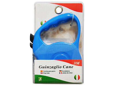 Guinzaglio per Cani 3 Metri Retrattile Colore Blu <ul> <li>Il Cinturino Del è