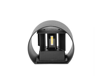 Applique Led Da Parete Bryana 6W 4000K Carcassa Nera Circolare IP65 Doppio