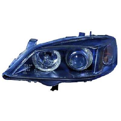 Coppia Fari Fanali Anteriori Tuning 97-04 nero, con anelli ANGEL EYES