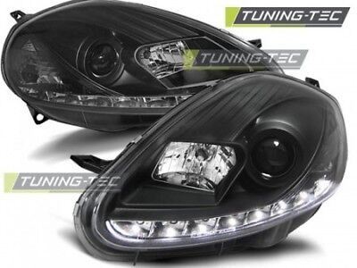 Coppia Fari Fanali Anteriori Tuning GRANDE PUNTO 2008 > 2009 DAYLIGHT Nero LED