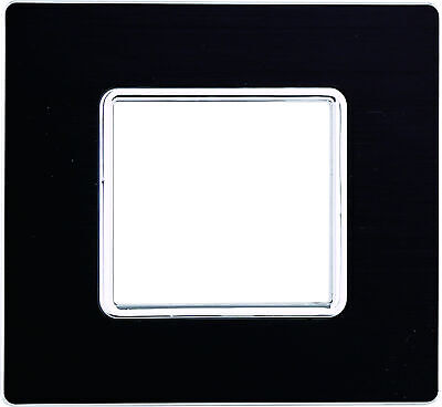 ETTROIT Placca In Alluminio Serie Solar 2P Colore Nero Compatibile Con Bticino