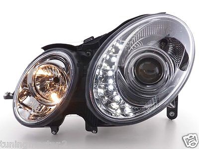 Coppia Fari Fanali Anteriori Tuning Dayline Luci Diurne classe E 211 06