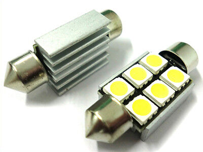 Lampadina Led Siluro Canbus T11 C5W 36mm 6 SMD 5050 12V Luci Targa Con Dissipato