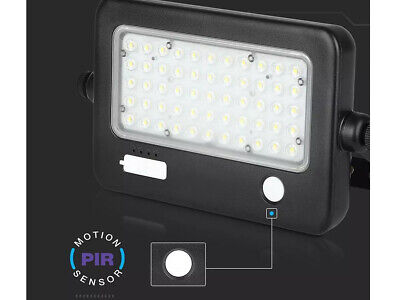 Lampada Faro Led Con Pannello Solare 10W 1100LM 4000K Doppio Sensore PIR Base