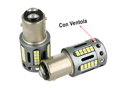 Lampada Led BAY15D 1157 100% Canbus 12V 21/5W Effettiva Bianco 6000K Con Ventol