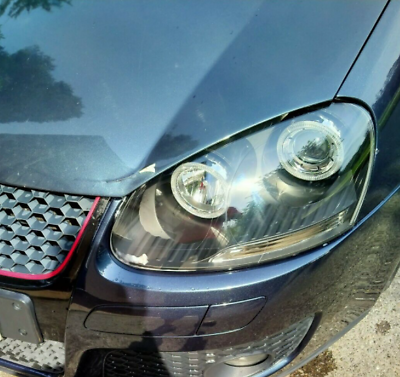 Coppia Fari Fanali Anteriori Tuning Golf 5 V 2003 >2008 Fondo Nero ANGEL EYES