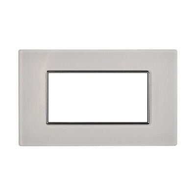 ETTROIT Placca In Vetro Serie Moon 4P Colore Bianco Compatibile Con Bticino