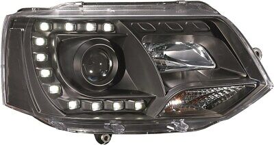 Coppia fari anteriori TUNING diurna DRL DAYLINE T5 MULTIVAN CARAVELLE 09-15 neri