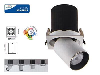 Faretto Led COB da Incasso 18W 4000K Quadrato CRI 90 Angolo 24 Orientabile Snoo