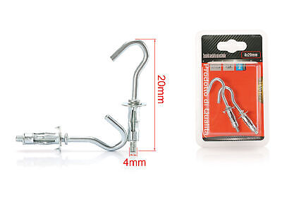 2 pcs Tasselli con Gancio in Metallo &Oslash;4x20mm <ul><li>Tasselli adatti per